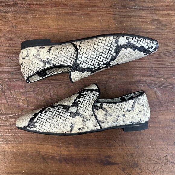 Aquatalia Revy Snake Embossed Weatherproof Loafer White 7.5 - Picture 7 of 12